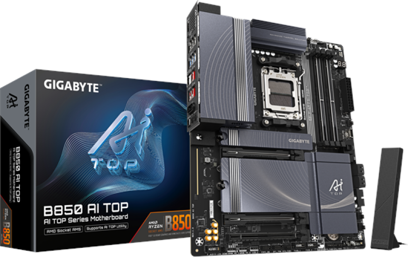 B850 AI TOP Hovedkort - AMD B850 - AMD AM5 socket - DDR5 RAM - ATX