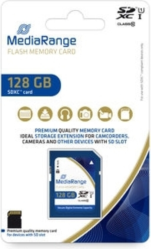 Mediarange Mr969 128Gb Sdxc Class 10 Uhs-I 80Mb/S 10Mb/S