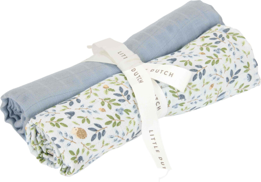 Forest Adventure & Denim Blue Musselintepper 2-Pakk, Blå - Gulpekluter & Babytepper - Bomull