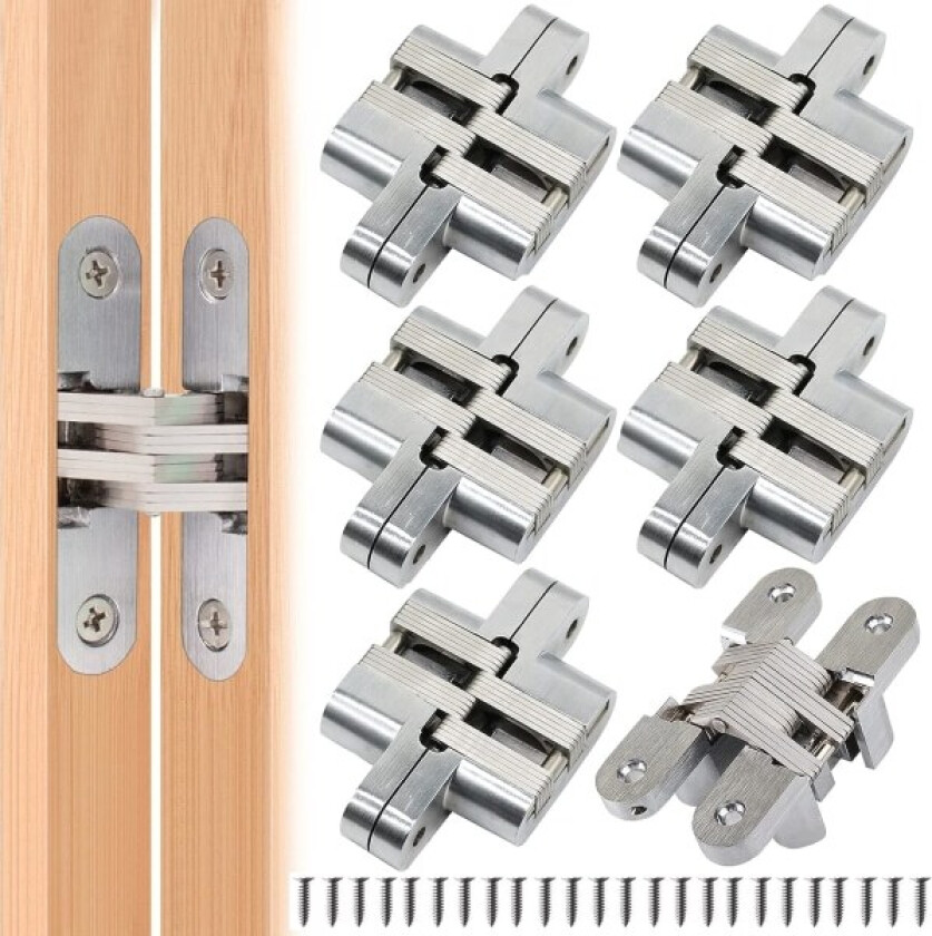 6 stk sammenleggbare hengsler skjulte krysshengsler, skjulte lukkehengsler