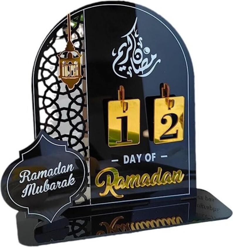Ramadan Adventskalender Akryl 30 Dager Ramadan Nedtellingskalender DIY Eid Mubarak Dekorasjoner Ramadan Fest Islam Muslimsk Tilbehør-C