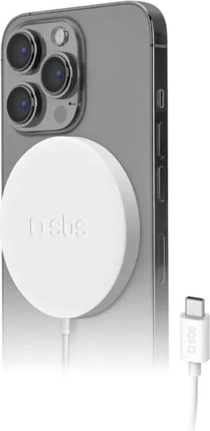 Trådløs Magnetisk Lader 15W - MagSafe-kompatibel - Hvit