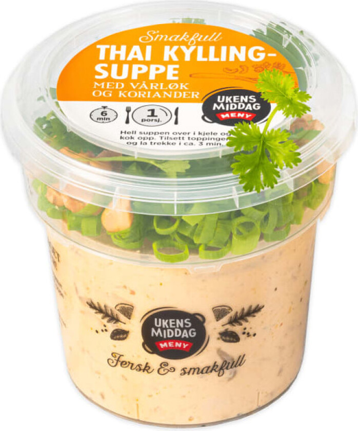 Thai Kyllingsuppe 4dl+Fersk Topping Meny