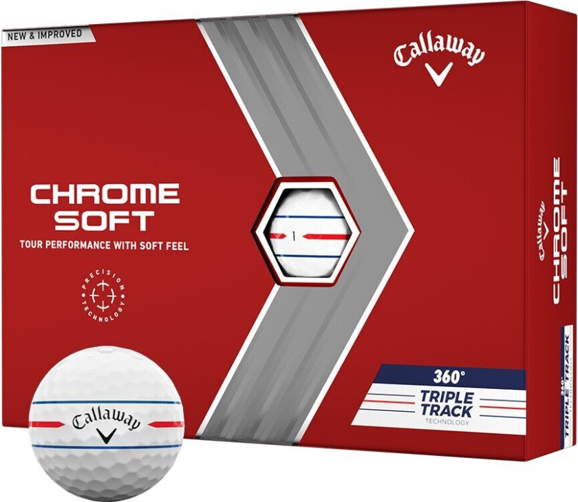Chrome Soft Triple Track Golfball Hvit