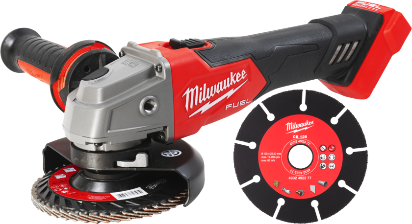 Sampak: Vinkelsliber M18 FSAG125X-0 + karbidskive