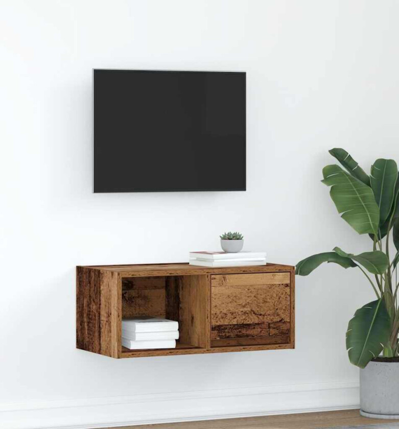 TV-benk gammelt tre 60x31x25,5 cm konstruert tre