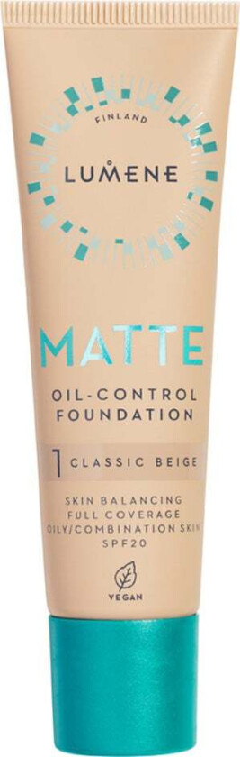 Matte Oil-Control Foundation SPF20 1 Classic Beige