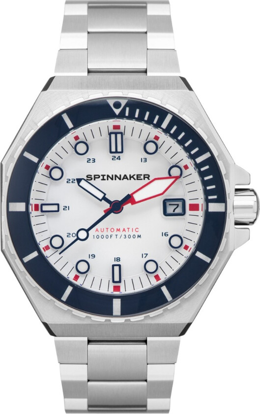 Dumas Automatic Regatta White SP-5081-HH - Automatisk - Sølv - Herreklokker - Rustfritt stål - ledd m/pin - Safir