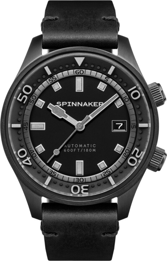 Bradner Automatic SP-5062-06 - Automatisk - Sort - Herreklokker - Skinn - Safir
