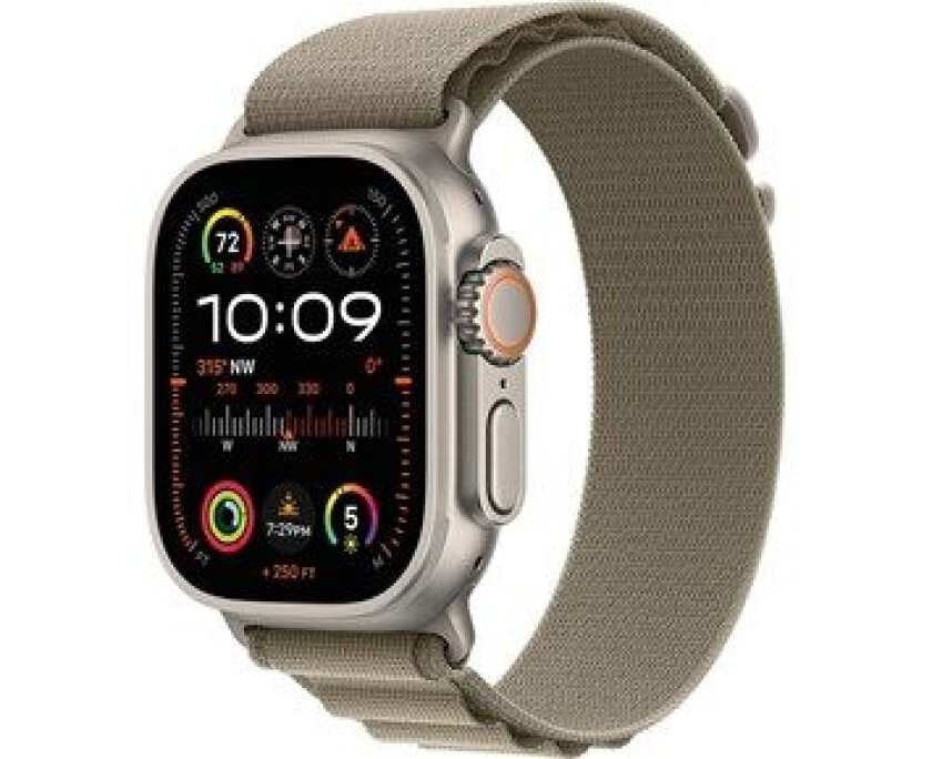 Watch Ultra 2 GPS + Cellular, 49mm Titanium Case with Olive Alpine Loop - Small