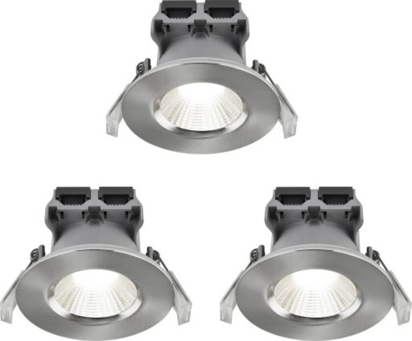 Fremont Bath downlight, 4000K, børstet stål, 3 stk