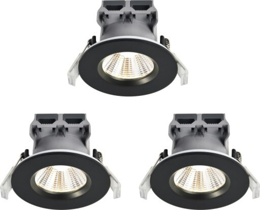 Fremont Bath downlight, 2700K, svart, 3 stk