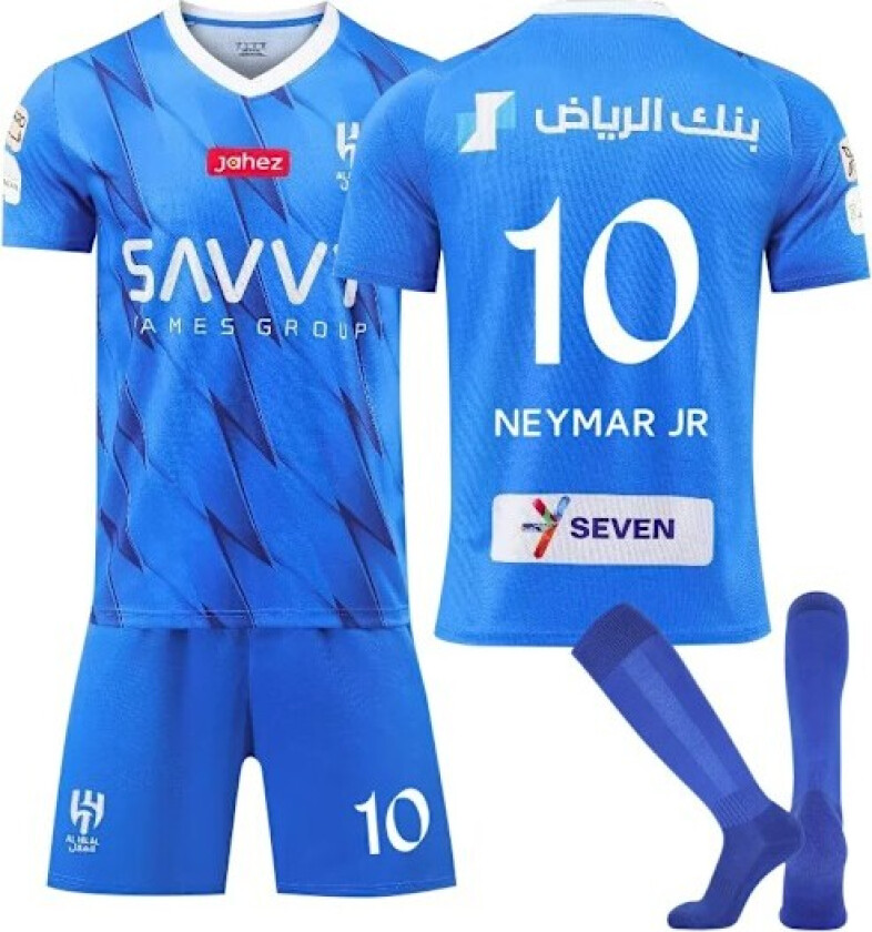Bilde av Fotballdrakt Matchsett Barn Voksen - Neymar JR 10 Al Hilal Blå M m
