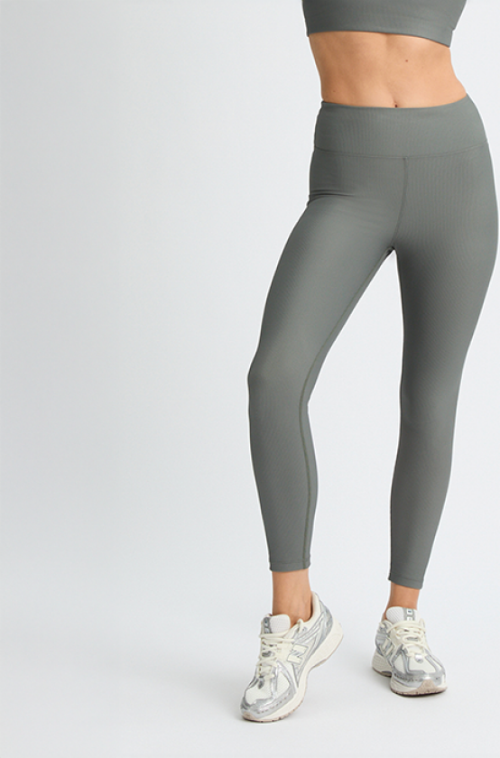 Ribbestrikkede Tights Grønn