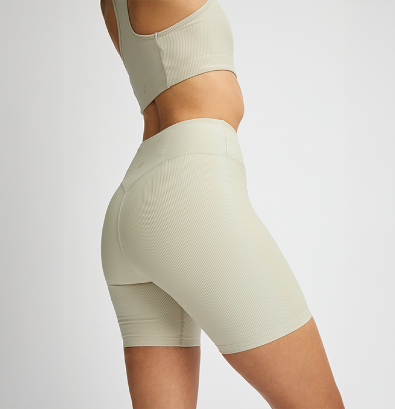 Ribbestrikkede Sykkelshorts Grå