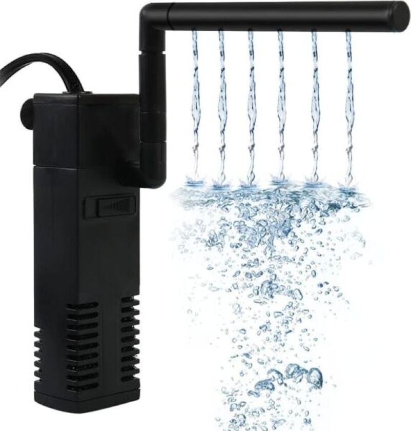 Bilde av Akvarie internfilter, justerbar strømningshastighet akvariefilter med vannpumpe for 20-250L akvarium, stille, 20W