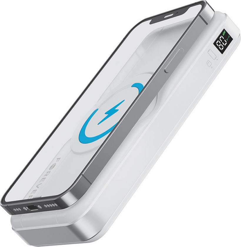 MATB-300 3-i-1 Magnetisk Trådløs PowerBank - 10.000 mAh - MagSafe Kompatibel - Hvit