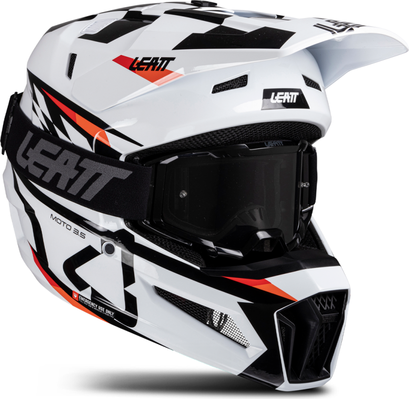 Crosshjelm Moto 3.5 med Crossbriller Hvit