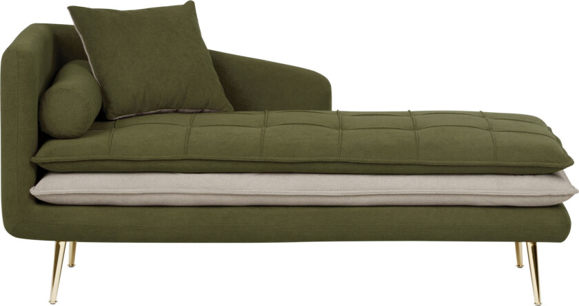 Vaklund Sjeselong 164 cm - Beige/Gull/Grønn