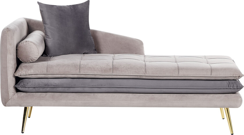 Vaklund Sjeselong 160 cm - Beige/Gull/Grå