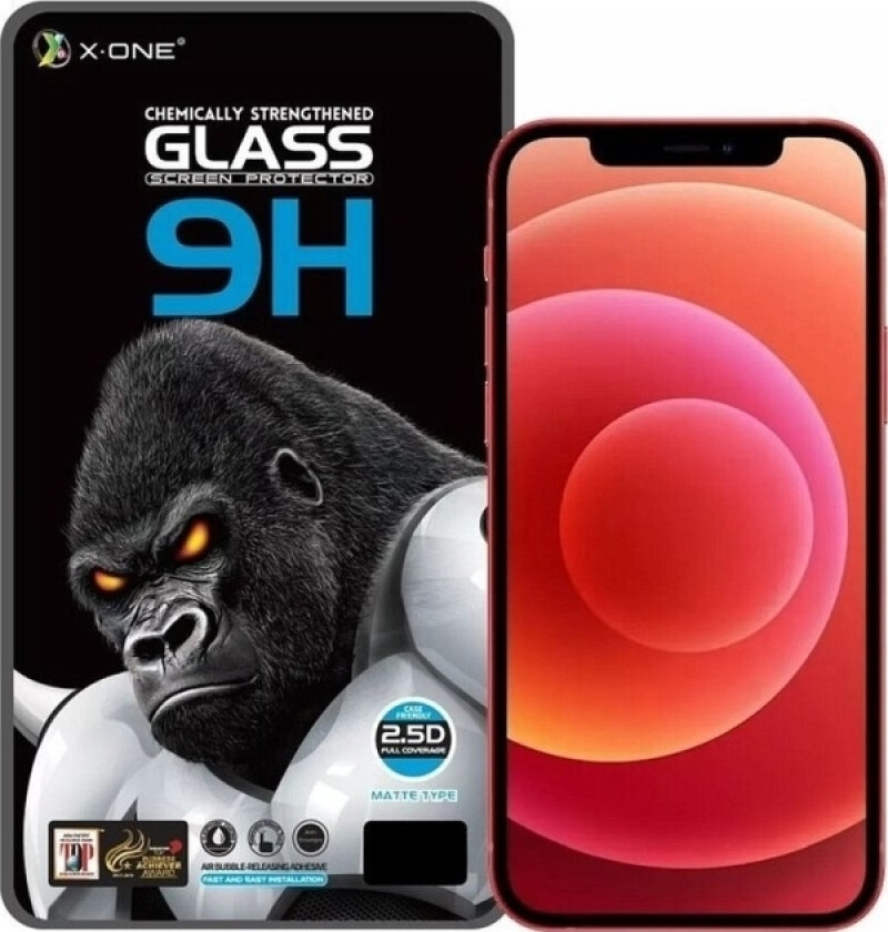 Herdet Glass Full Cover Extra Strong Matt - For Iphone 13/13 Pro/14 (Hellim) Svart