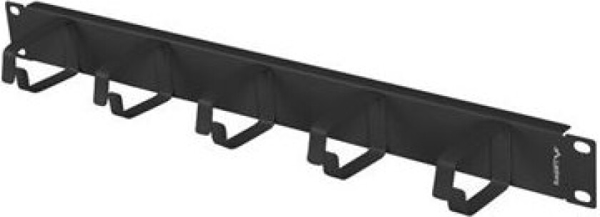 Lanberg - Rackkabelstyringspanel - Ral 9004, Svart - 1U - 19"