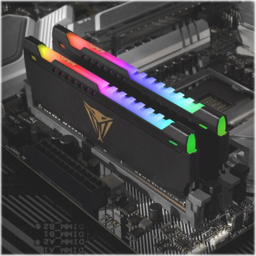 Patriot Extreme Performance Viper Steel Rgb - Ddr4 - Modul - 16 Gb - Dimm 288-Pin - 3200 Mhz / Pc4-25600 - Cl18 - 1.35 V - Ikke-Bufret - Ikke-Ecc - S