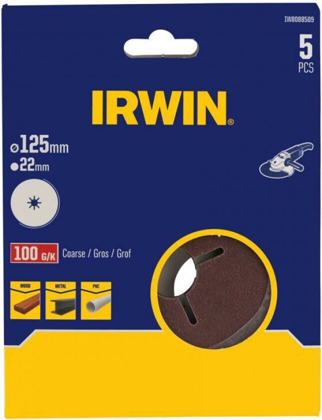 IW8088507 Slipeskive 125mm (Kornstørrelse 60) - 5 stk.