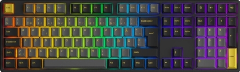 Klawiatura Akko Akko Black & Gold 5108B Plus Wireless Gaming-Tastatur, Rgb, - V3 Cream Yellow Pro Switch, Schwarz, Iso (De)