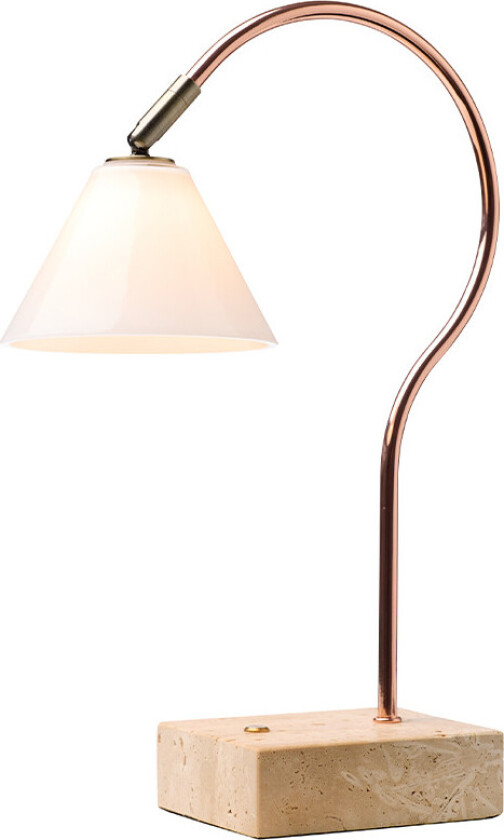 Question Portable Bordlampe Kobber Antique/Messing Opal