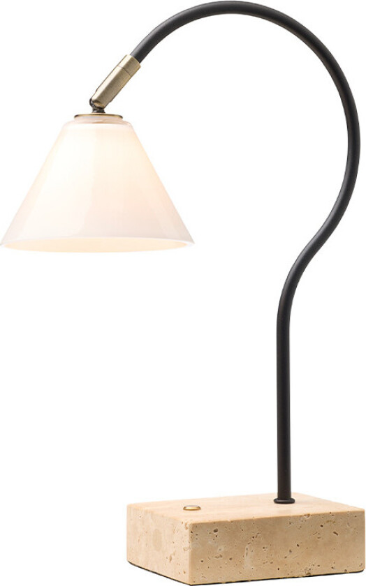 Question Portable Bordlampe Svart Antique/Messing Opal