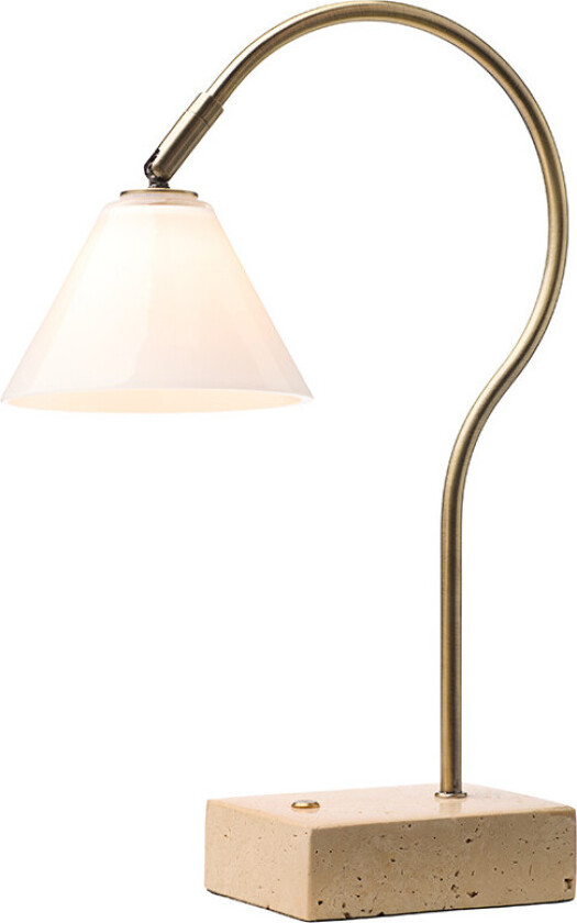 Question Portable Bordlampe Antique Messing/Opal