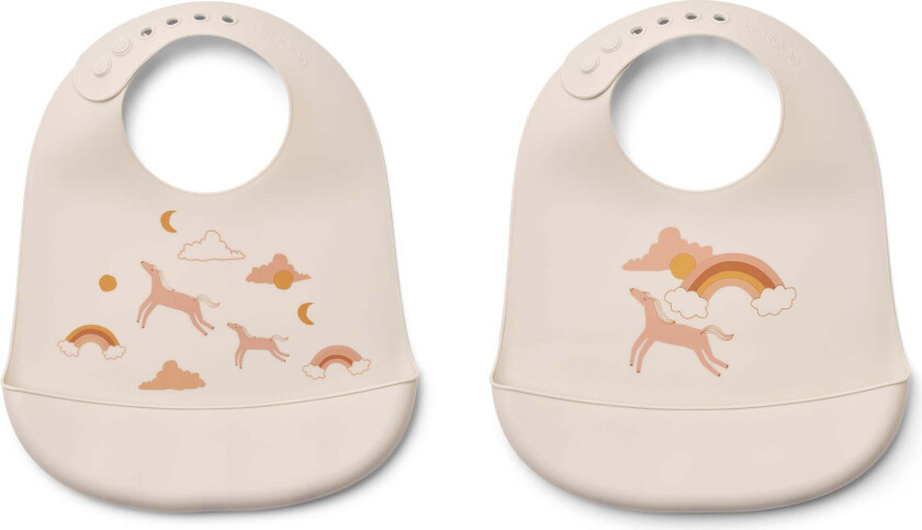 Bilde av Tilda Smekke med Trykk 2-Pack, Dream/Ecru - Tåteflasker & Tilbehør - Silikon