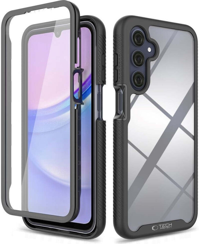 Samsung Galaxy A16 (4G/5G) Tech-Protect DEFENSE360 Deksel med Skjermbeskytter - Gjennomsiktig / Svart