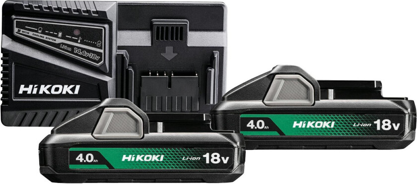 UC18YFSL Powerpack - 18V; 2 x 4,0 Ah; Li-ion batterier og hurtigladere (inkl. kjølesystem)