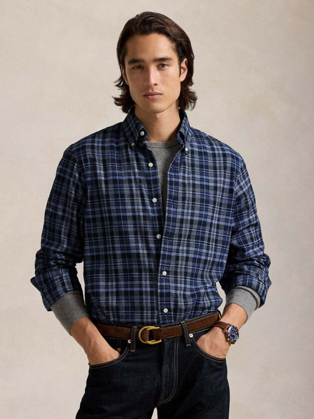 CUSTOM FIT PLAID PERFORMANCE TWILL SHIRT Ruter, L