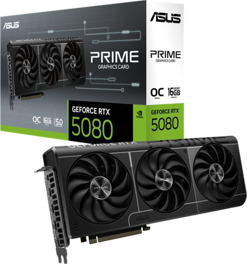 GeForce RTX 5080 Prime OC - 16GB GDDR7 RAM - Grafikkort