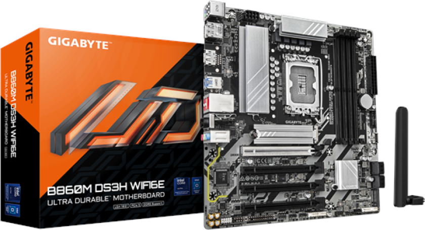 B860M DS3H WIFI6E Hovedkort - Intel B860 - Intel LGA1851 socket - DDR5 RAM - Micro-ATX