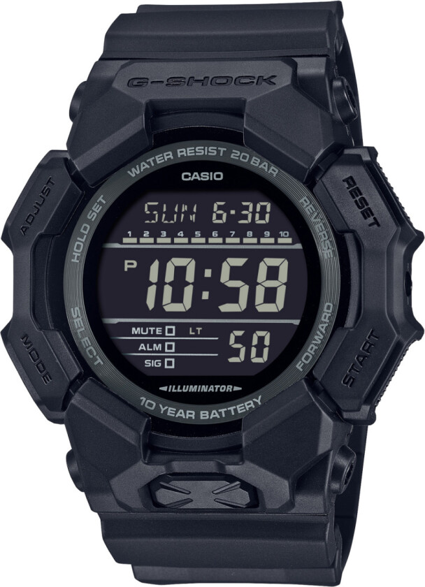 G-Shock GD-010-1A1ER - Digital - Sort - Herreklokker - Resin - Mineral