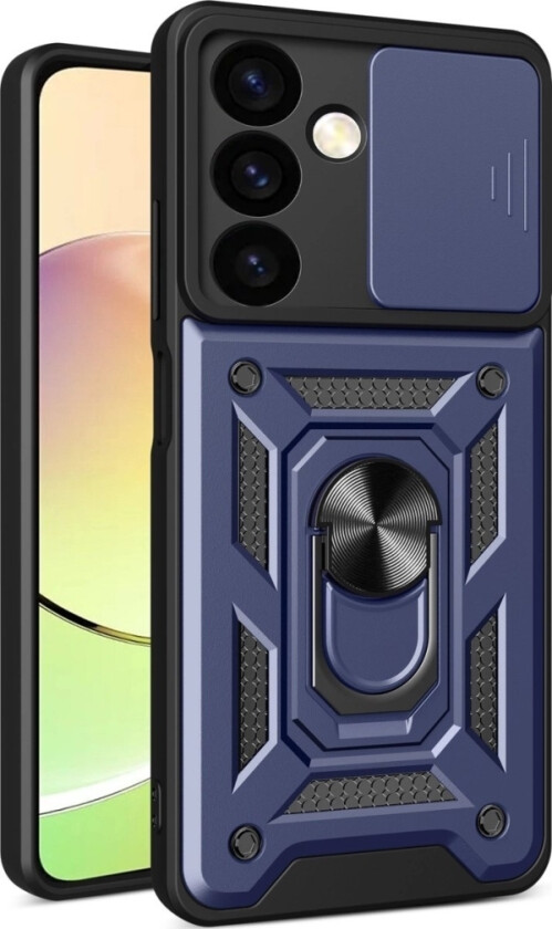 Hybrid Armor Camshield Pansret Deksel Til Samsung Galaxy A35 Med Kameradeksel - Blå