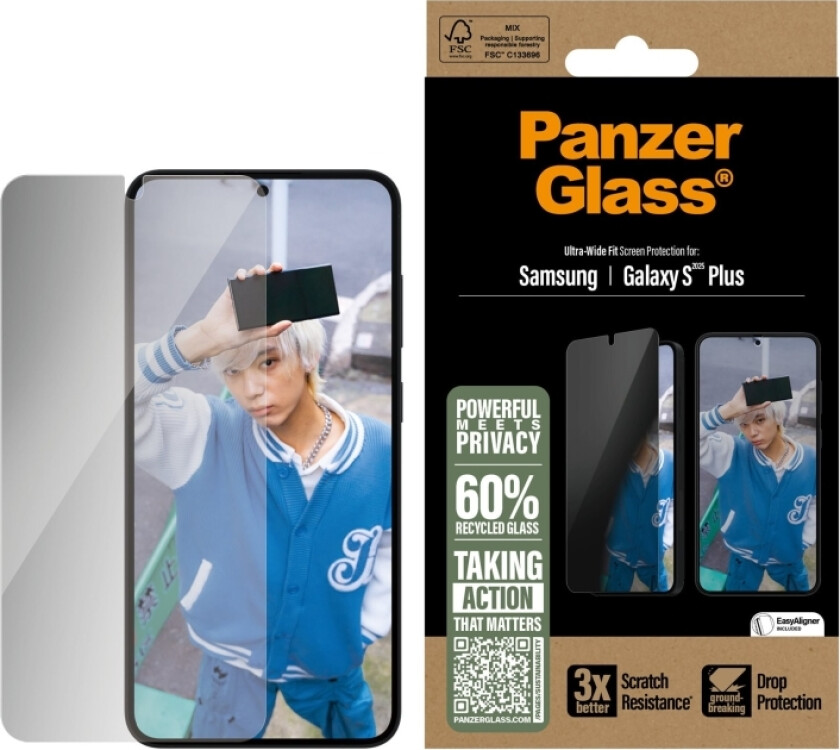 Panzerglass Privacy - Skjermbeskyttelse For Mobiltelefon - Ultrabred Passform - Glass - Med Personvernsfilter - 2-Veis