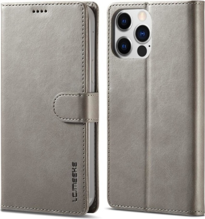 LC.IMEEKE Wallet Case for iPhone 15 Pro Max - Gray Grey