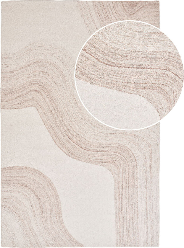 HOUSE NORDIC Surat Rug - Teppe, håndtuftet, lysebrunt/off-white 160x230 cm