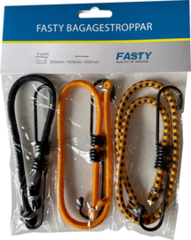 Bagasjestropp 3stk 6mmX0,3/0,45/0,6M