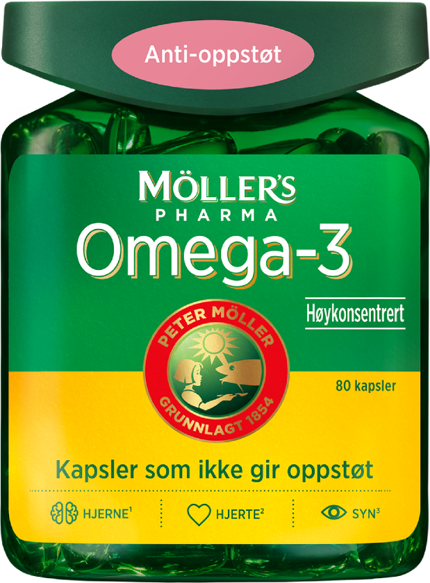 Omega-3 anti-oppstøt kapsler 80 stk