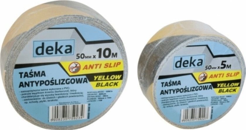 Deca Anti Slip Tape Gul-B50mm*10M Sort/Gul