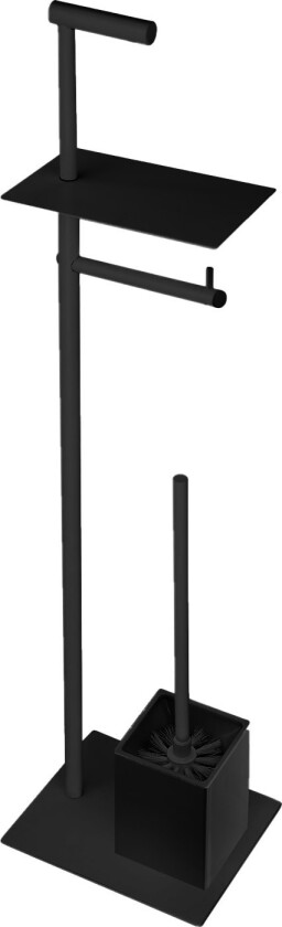 Gedy Stand With Toilet Paper Holder And Brush Kapitan Neo 96 81 55 Black Matte