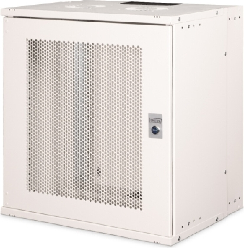 Dn-49210, Veggmontert Stativ, 12U, 60 Kg, Nøkkellås, Forbedret Kabelhåndtering, Lys Grå