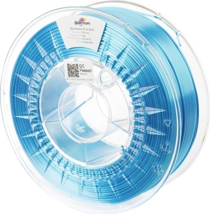 Spectrum Filaments 80510 Pla Silk Filament Pla-Silke Glinsende 1.75 Mm 1000 G Candy Blue, Blå 1 Stk