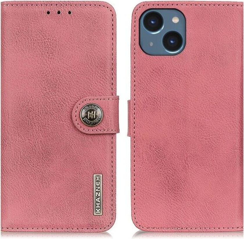KHAZNEH For iPhone 15 Plus Wallet Stand Case Pink